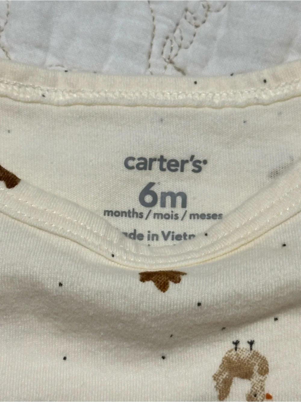 Carter's Cream Long-Sleeve Bodysuit with Autumn Dots and Leaf Print
